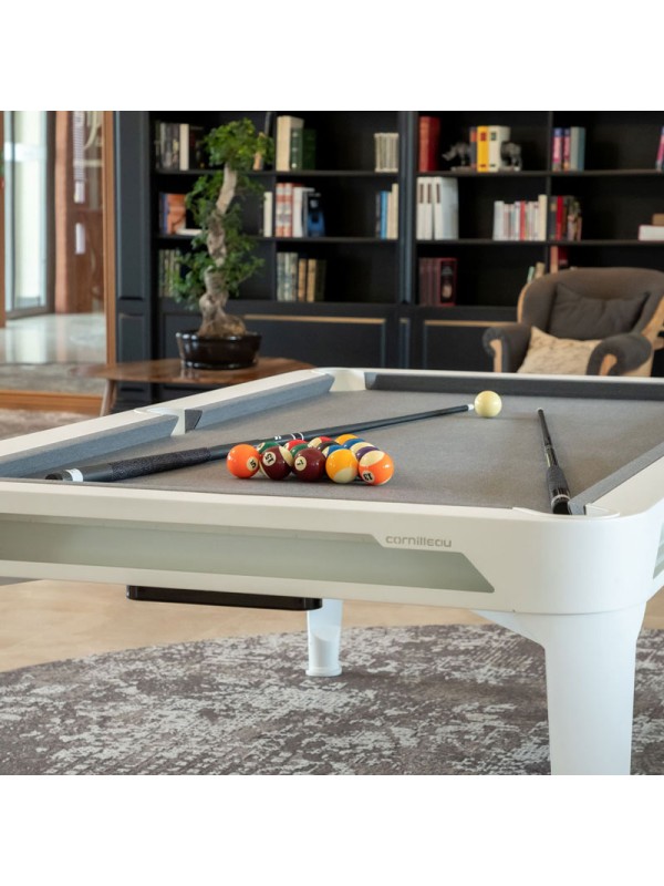 Cornilleau Hyphen biljard miza – bela z light grey podlogo